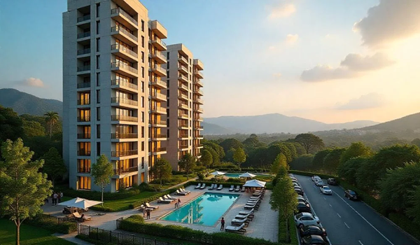 Panoramic view of Pune city skyline and urban development.